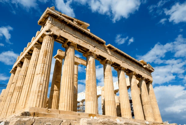 The historic Parthenon in Athens, Greece, representing the pinnacle of ancient Greek civilization.