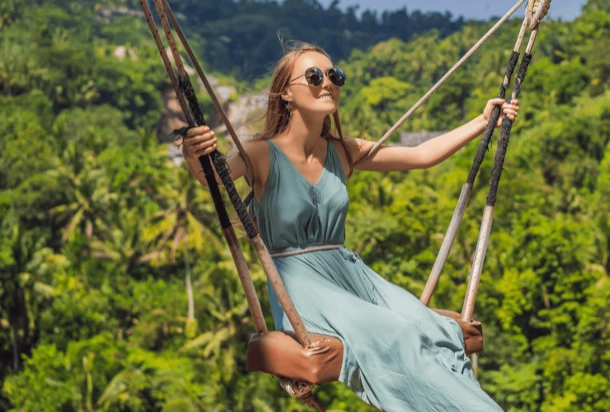 Woman on a swing